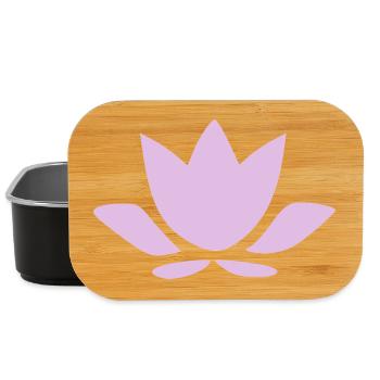 Lotus Flower Lotus Flower Violet Flower Flower Yoga - Lunch Box - black - Front