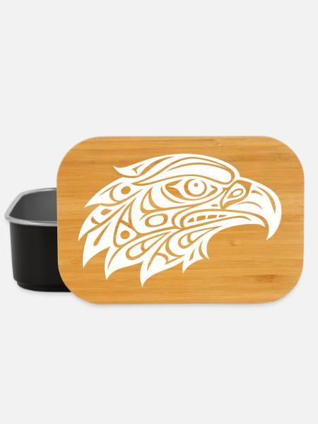 Tribal Eagle Head Art - Lunch Box - black