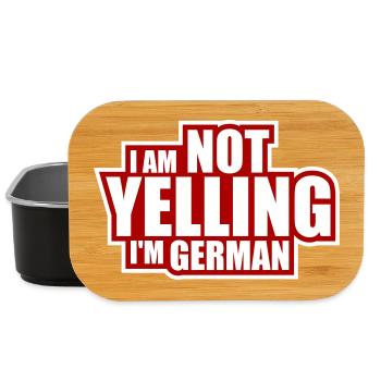 I Am Not Yelling I'm German Lustig Deutsch Spruch - Lunch Box - Schwarz - Vorne