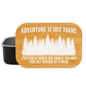 T-shirt humoristique de camping pour aventuriers - Boîte à goûter - noir - Devant