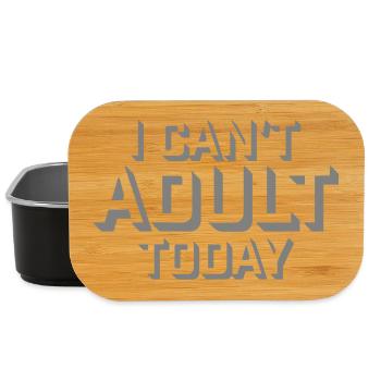 I Can't Adult Today Funny Adult Saying Logo - Lunch Box - black - Front