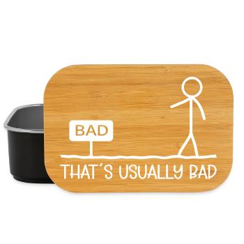 That's Usually Bad Stick Figure Humor Jokes - Lunch Box - Schwarz - Vorne