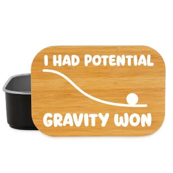 Ich hatte Potenzial Gravity Won Physics Wortspiel Humor - Lunch Box - Schwarz - Vorne