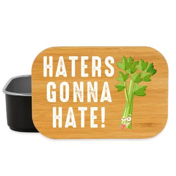 Haters Gonna Hate Celery Cartoon - Lunch Box - black - Front