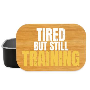 Tired But Still Training Motivational Gym - Lunch Box - black - Front