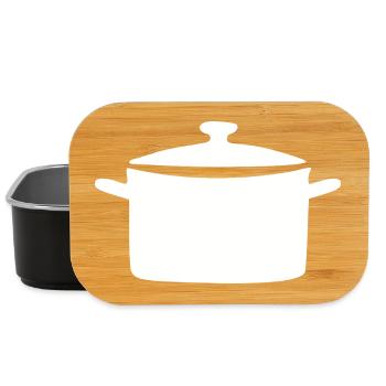 Kochtopf Topf kochen Symbol weiß Geschenk Koch  - Lunch Box - Schwarz - Vorne