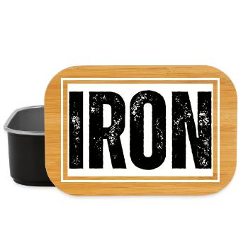 IRON Gym Workout Distressed Weightlifters Fitness - Lunch Box - Schwarz - Vorne