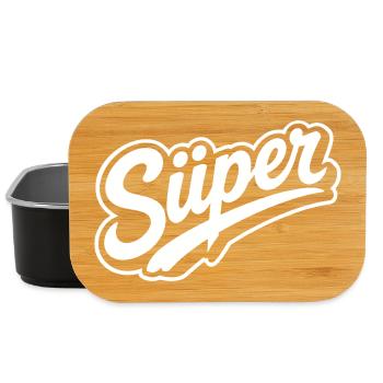 Süper Script Wortmarke Jugendwort - Lunch Box - Schwarz - Vorne