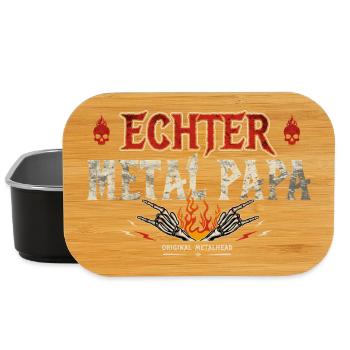 Echter Metal Papa Heavy Metal Geschenk - Lunch Box - Schwarz - Vorne