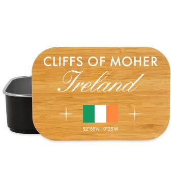Cliffs of Moher Coordonnées Souvenir de voyage - Boîte à goûter - noir - Devant