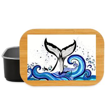 Whale fin sea poster - Lunch Box - black - Front
