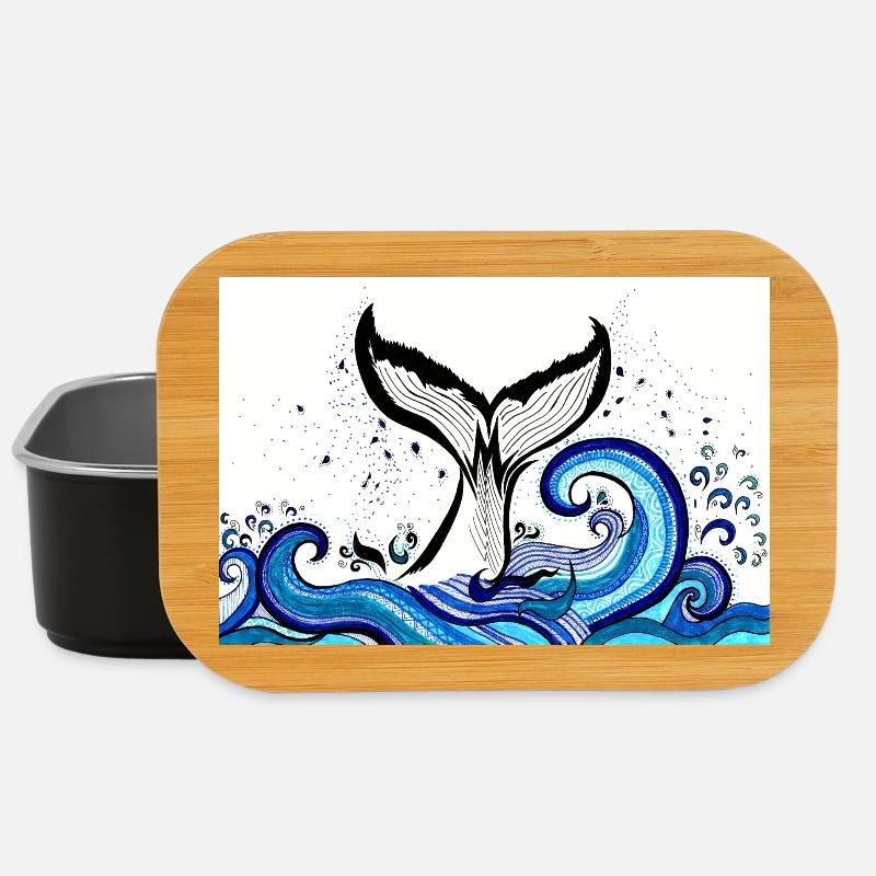 Whale fin sea poster - Lunch Box - black