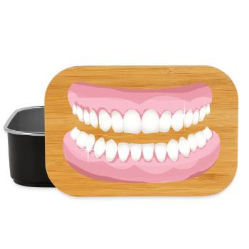 dents brillantes avec des dents propres et étincelantes - Boîte à goûter - noir - Devant