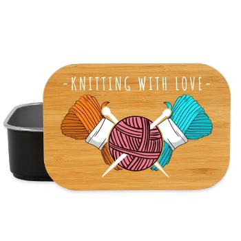Knitting With Love – Garn- und Nadelkunst - Lunch Box - Schwarz - Vorne