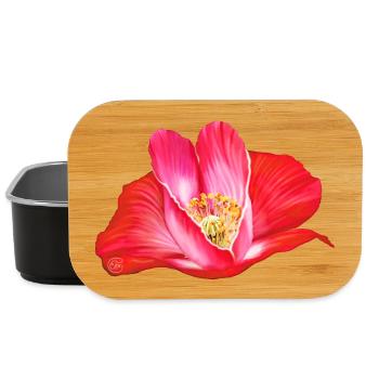 Rote Mohnblume in Herzform - Lunch Box - Schwarz - Vorne