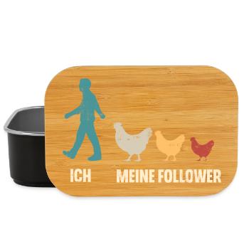 Ich Und Meine Follower Hühner Landwirt Huhn - Lunch Box - Schwarz - Vorne