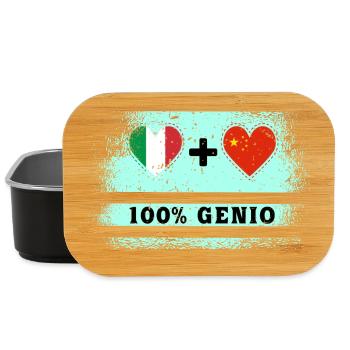 Italie et Chine 100% drapeau de génie - Boîte à goûter - noir - Devant