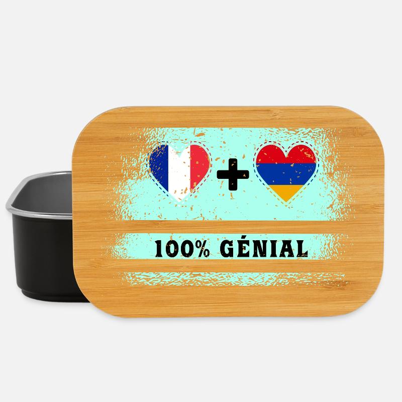Drapeau de la France et de l'Arménie 100% génial - Boîte à goûter - noir