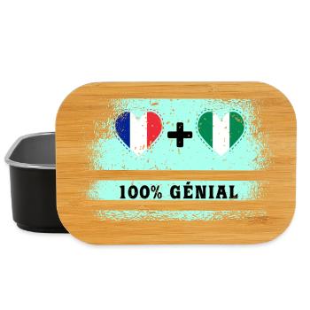 Drapeau France et Nigeria 100% génial - Boîte à goûter - noir - Devant