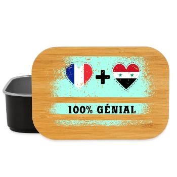 Drapeau France et Syrie 100% génial - Boîte à goûter - noir - Devant