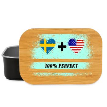USA et Suède 100% parfait / cadeau - Boîte à goûter - noir - Devant