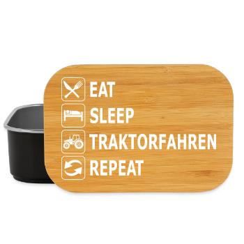 eat sleep traktorfahren repeat, Traktor, Landwirt - Lunch Box - Schwarz - Vorne