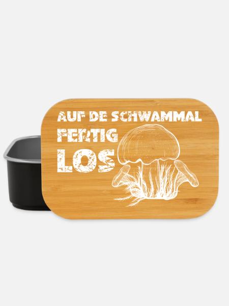 auf de Schwammal fertig los - auf die Pilze fertig - Lunch Box - Schwarz