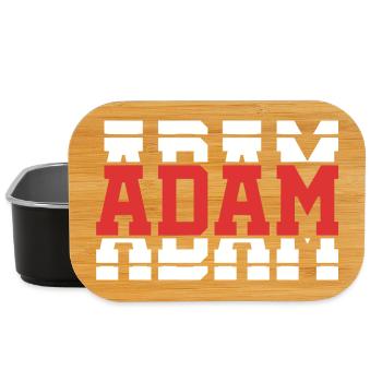 Adam T-Shirt T-Shirt Geschenkidee mit gestapeltem Text - Lunch Box - Schwarz - Vorne