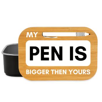 Mon stylo est plus grand que le vôtre ! Pénis drôle de dicton - Boîte à goûter - noir - Devant