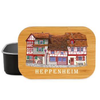 Heppenheim Altstadt., Amtsgasse Fachwerk, Odenwald - Lunch Box - Schwarz - Vorne