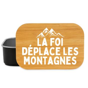 Natural Mountain Quote in Minimalist Style - Lunch Box - black - Front