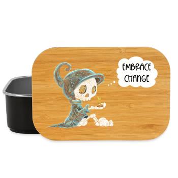 Skelett Hält Pflanze Hoffnung Entstehung Spruch - Lunch Box - Schwarz - Vorne