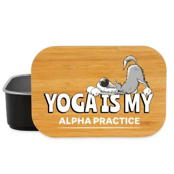 Yoga Wolf I Le yoga est ma pratique alpha - Boîte à goûter - noir - Devant