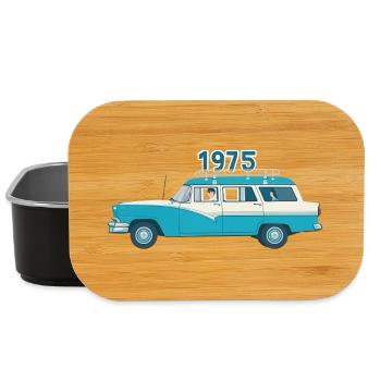 1975 Oldtimer mit Holzdach - Lunch Box - Schwarz - Vorne