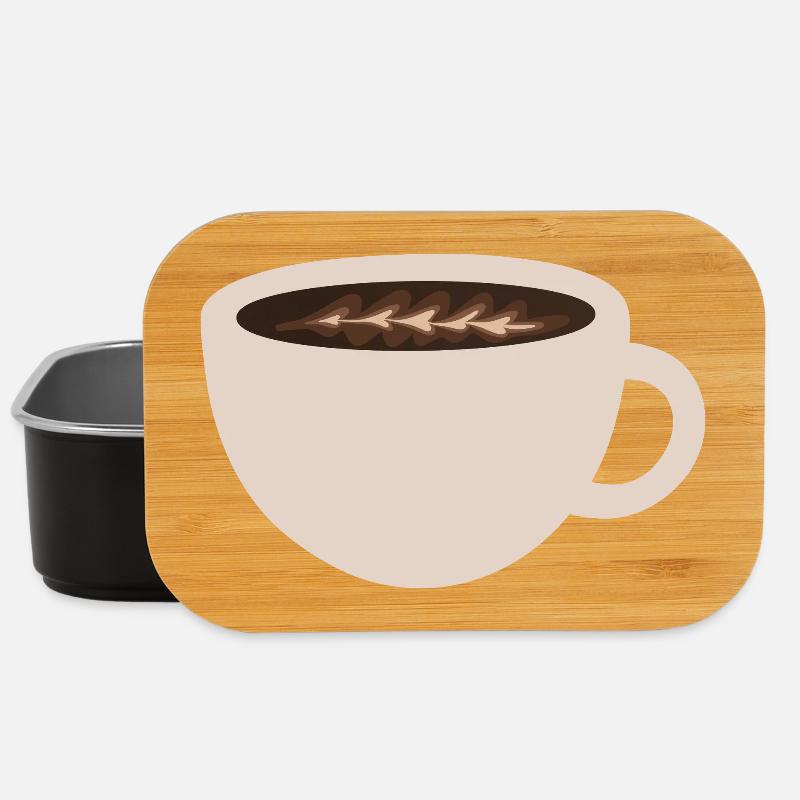 Elegant Coffee Latte Art Illustration - Lunch Box - black