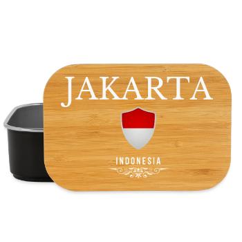 Jakarta Indonesia, minimalist elegant design - Lunch Box - black - Front