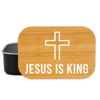 Jesus Is King Christlich Kreuz Glaube - Lunch Box - Schwarz - Vorne