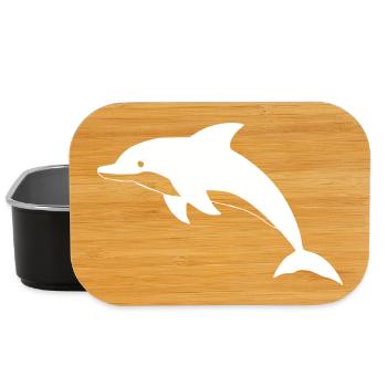 Dolphin Dolphins T-shirt Gift - Lunch Box - black - Front