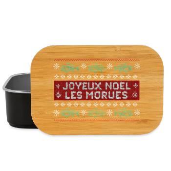 Morues de Noël vert - Boîte à goûter - noir - Devant