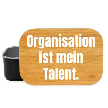 Organisation ist mein Talent Typografie - Lunch Box - Schwarz - Vorne