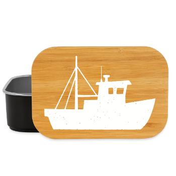 Fishing Cutter Boat North Sea Vector - Lunch Box - black - Front