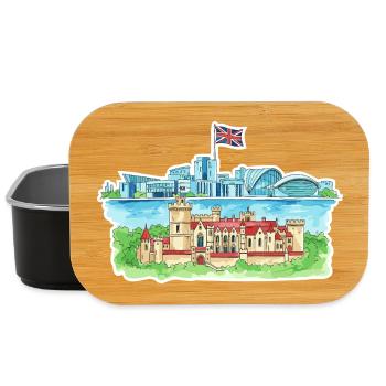 Cardiff Skyline Castle Millennium Centre Wales Art - Lunch Box - black - Front