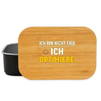 I optimize – Not lazy - Lunch Box - black - Front
