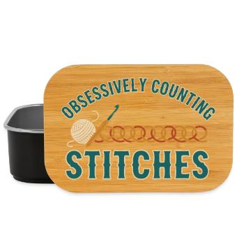 Compter les mailles de façon obsessionnelle Amant du crochet drôle - Boîte à goûter - noir - Devant