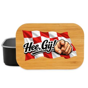 Hey Thou, Brabant-Flagge mit Text und Hand - Lunch Box - Schwarz - Vorne