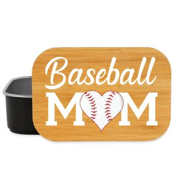 Baseball-Mama-Spieltags-Shirt Muttertagsgeschenk - Lunch Box - Schwarz - Vorne