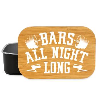 Powerlifting Bodybuilder Bars All Night Long Gym - Lunch Box - black - Front
