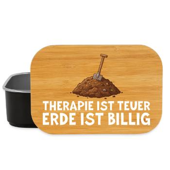 Gardener Therapy Earth Funny Saying Gift - Lunch Box - black - Front