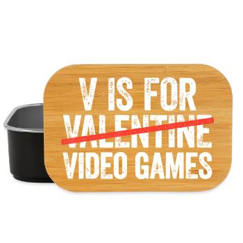 Valentine Gaming Typography - Lunch Box - black - Front