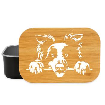 Border Collie Head with Paws "Black Edition" - Lunch Box - black - Front